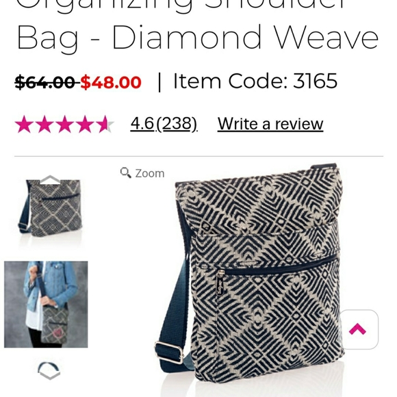 Thirty-one Organzing Shoulder Bag- diamond weave - Picture 1 of 5
